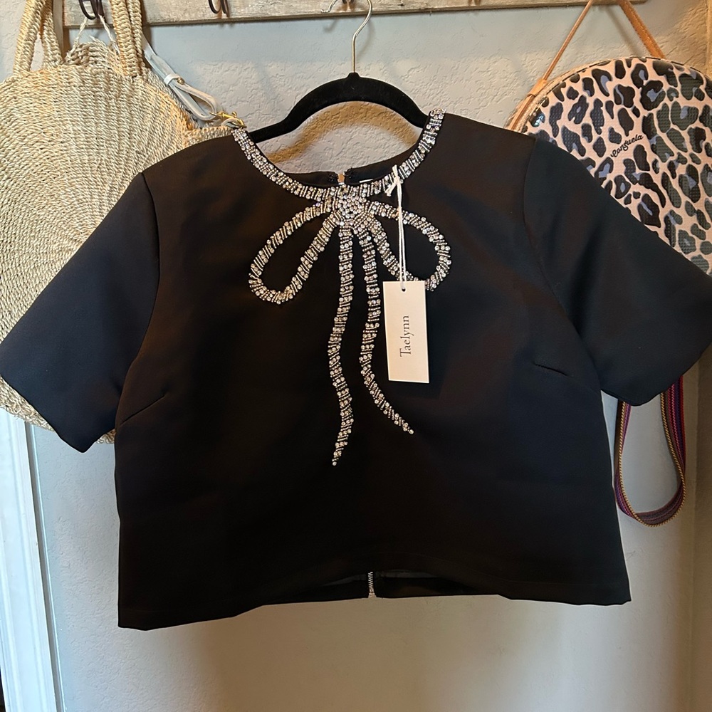 Bejeweled Silky Crop Top